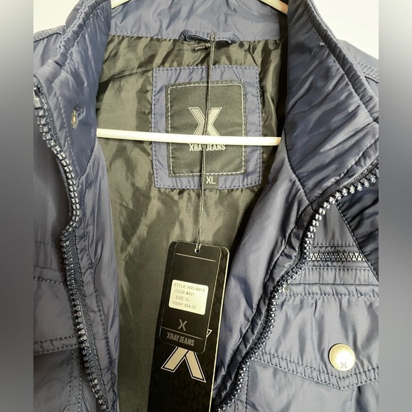 Navy blue nylon coat by X-Ray Jeans NWT. Size XL - Picture 7 of 7